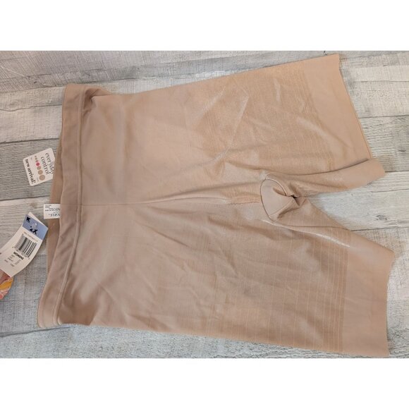 Inspirations Everyday Control High Shimmer Firm Shaping Shorts 2X Womens Beige - Picture 6 of 6